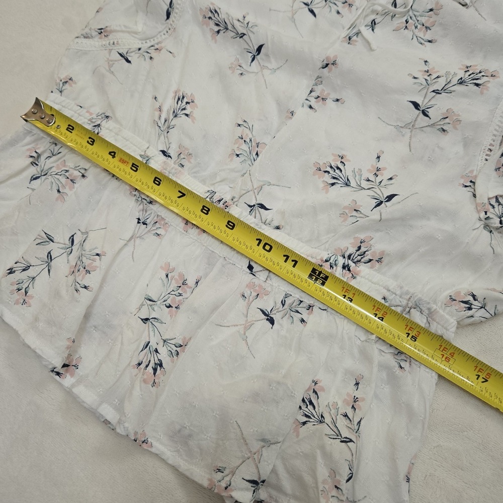 Lucky Brand Top Womens Large Cottagecore Boho Hippie Fairy Peasant Peplum Floral - Picture 9 of 11